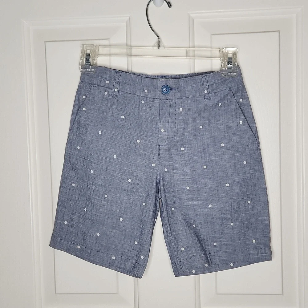 OshKosh B Gosh Chambray Polka Dot Shorts Size 8 NWT